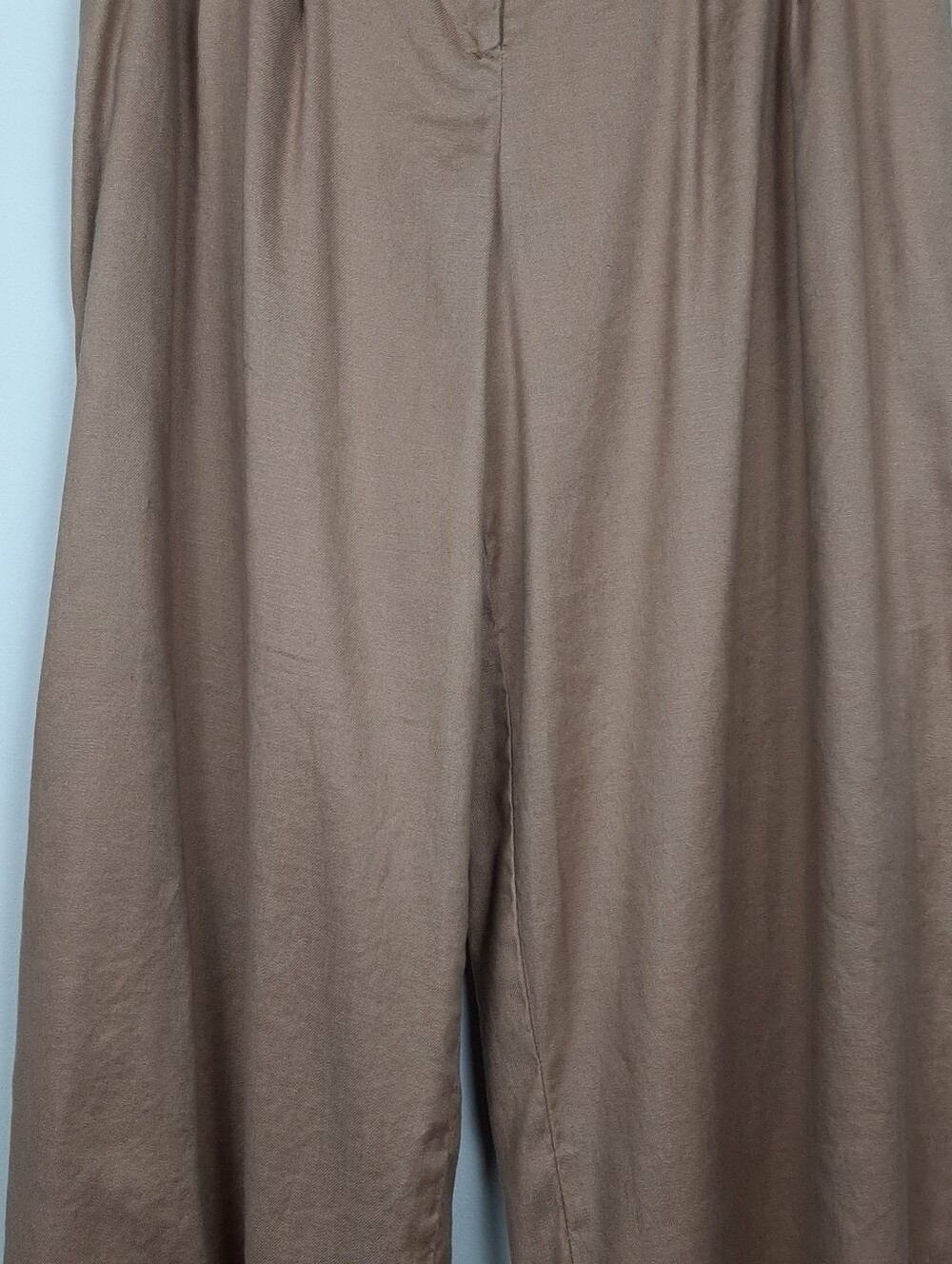 WHBM Linen Blend The Wide Leg Pants Brown Size 6 - Picture 4 of 12